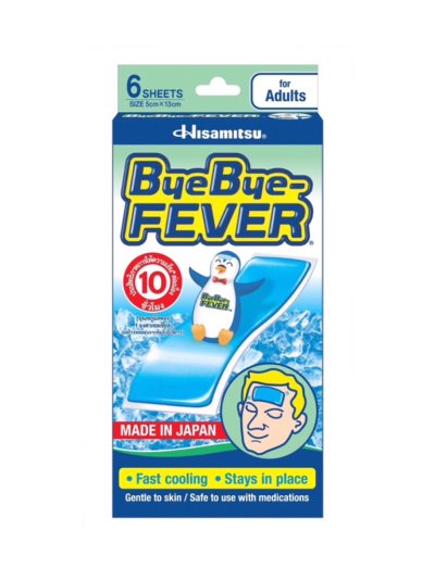 BYE BYE FEVER เจลลดไข้ผู้ใหญ่ 3*2ชิ้น(KOOLFEVER)