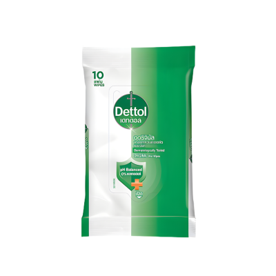 DETTOL WET WIPE 10แผ่น (เขียว)  *