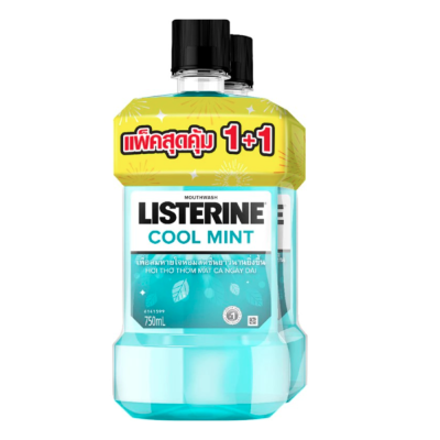LISTERINE COOL MINT ฟ้า 750ML+750ML
