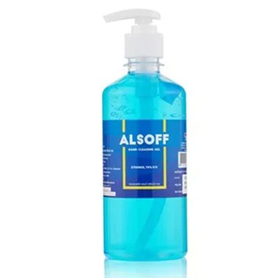 แอลกอฮอล์ เจลล้างมือ 450ML น้ำฟ้า หัวปั๊ม เสือดาว. (ALSOFF)