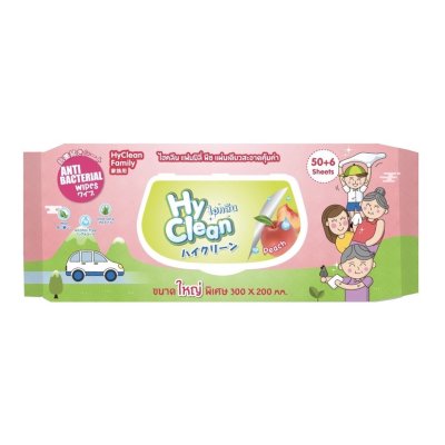 HYCLEAN ANTIBACTERIAL WIPE พีช 50+6ชิ้น