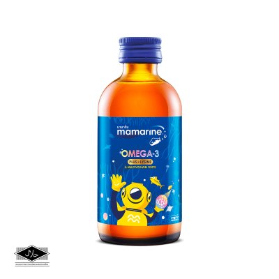 MAMARINE OMEGA-3 PLUS LYSINE สีน้ำเงิน 60ML