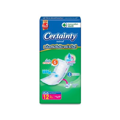 แผ่นเสริมซึมซับเซอร์เทนตี้ # เดย์&ไนท์ 12 ชิ้น