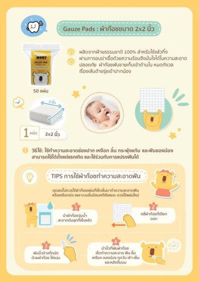 ผ้าก๊อซสเตอไรส์แบบกล่อง 32ชิ้น  เบบี้ โมบี้
