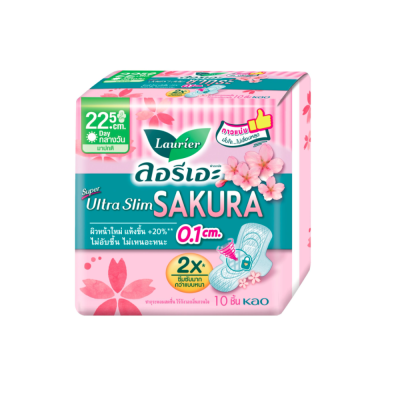 ลอรีเอะ ซูเปอร์อัลตร้าสลิม ซากุระ 22.5 ซม. 10 ชิ้น