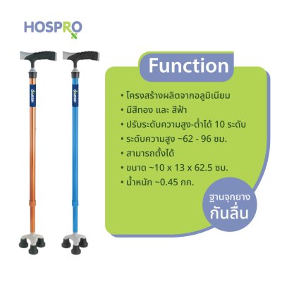 ไม้เท้าขาเดี่ยว HOSPRO รุ่น H-WS9207LW-2 สีทอง