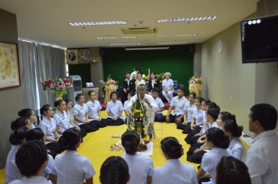 พิธีบายศรีสู่ขวัญก่อนออกฝึกภาคปฏิบัตินักเรียนรุ่น 13 ปีการศึกษา 2559