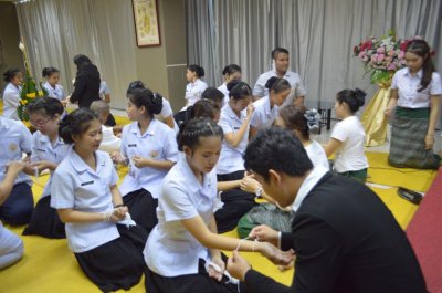 พิธีบายศรีสู่ขวัญก่อนออกฝึกภาคปฏิบัตินักเรียนรุ่น 13 ปีการศึกษา 2559