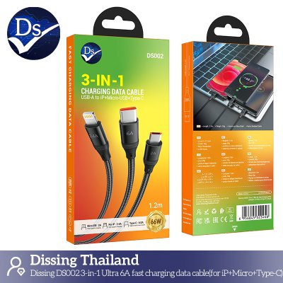 charging data cable 3-IN-1 ขนาด 1.8m for iP+Micro+Type-C