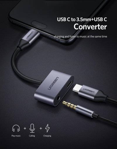 UGREEN 50596 CM193/USB-C to Audio 3.5 + USB-C