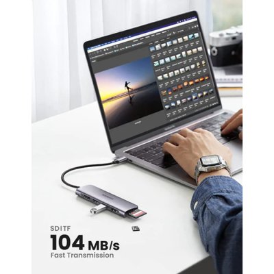 UGreen USB-C 6-in-1 Multifunction Adapter - Space Gray