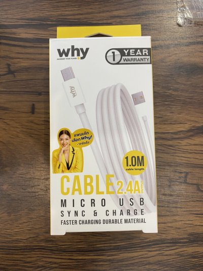 สายชาร์จกลม WHY รุ่น UC-2131A  MICRO USB ชาร์จเร็ว 2.4A