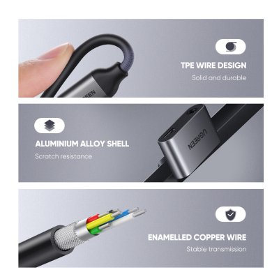 UGREEN 50596 CM193/USB-C to Audio 3.5 + USB-C