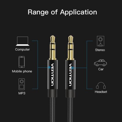 Vention สายสัญญาณเสียง สําหรับหูฟังสเตอริโอ Aux รถยนต์ บ้าน