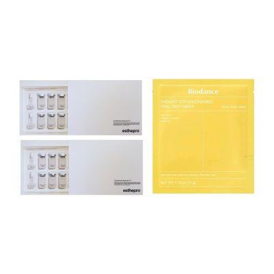 Promotion แอมพลูเกาหลี ESTHEPRO GLUTATHIONE AMPOULE  2 กล่อง แถมฟรี มาส์กเกาหลี BIODANCE MASK RADIANT VITA NIACINAMIDE REAL DEEP MASK - 1 แผ่น