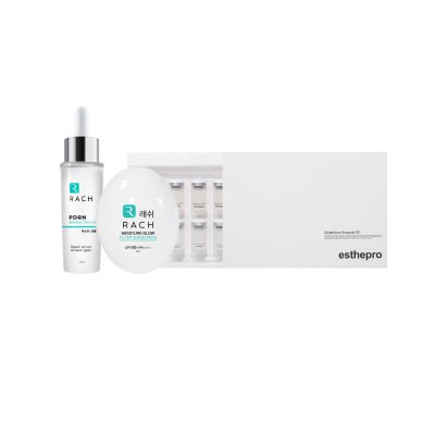 ESTHEPRO GLUTATHIONE AMPOULE 551 ปริมาณ 8 ML X 10 PCS + PDRN BOOSTER SERUM + RACH MOISTURE GLOW FILTER SUNSCREEN 30G