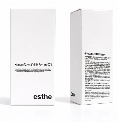 กล่อง esthepro 571 stem cell serum เซรั่มสเต็มเซลล์เกาหลี แสดงข้อมูลผลิตภัณฑ์และวิธีใช้ สกินแคร์สูตรคลินิก