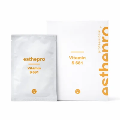 esthepro Vitamin Mask S681 กล่องและซองแผ่นมาส์กหน้าวิตามินบำรุงผิวหน้าเกาห