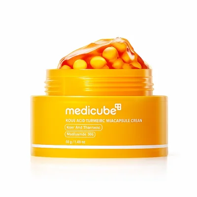 medicube Kojic Acid Turmeric Vita Capsule Cream ครีมแคปซูลเข้มข้น เนื้อเจลผสมแคปซูล บำรุงผิวหน้า