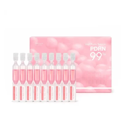 ชุดผลิตภัณฑ์ Medicube PDRN Pink One Day Serum ประกอบด้วยกล่องและแอมพูลหลายหลอด สูตร Salmon PDRN 99% ช่วยให้ผิวชุ่มชื้น กระจ่างใส และดูอ่อนเยาว์
