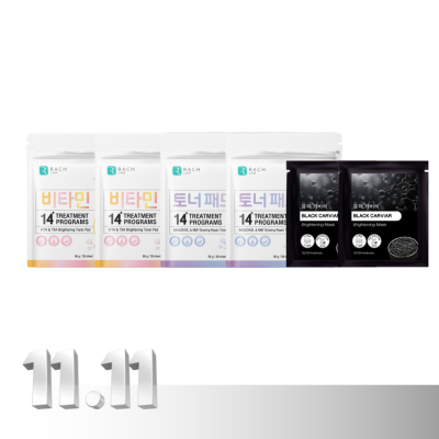 VITA & BRIGHTENING TONER PAD 2 ซอง + BAKUCHIOL & NMF GLOWING REPAIR TONER PAD 2 ซอง +  BLACK CAVIAR 2