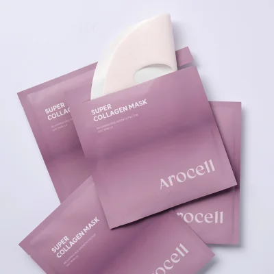 AROCELL SUPER COLLAGEN MASK (ซูเปอร์ คอลลาเจน) และแผ่นมาส์กไฮโดรเจล 2 ชิ้น สำหรับบำรุงผิวหน้า