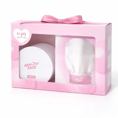 กล่องชุดสครับผิว Rose Floral Glowing Body Scrub พร้อมถุงมือ Magic Peeling Glove สำหรับการผลัดเซลล์ผิว ช่วยให้ผิวดูเรียบเนียน กระจ่างใส และสุขภาพดี