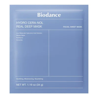มาสก์ Biodance Bio Collagen Real Deep Mask รุ่นสีฟ้า (Hydro Cera-nol) ของแท้