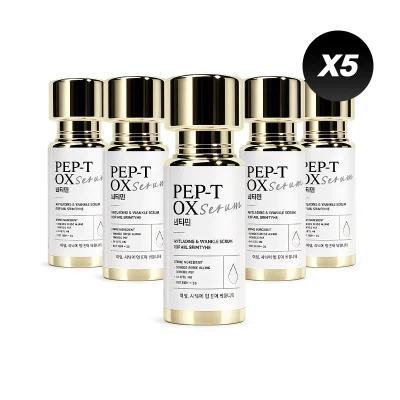 5 ขวด PEP-TOX เซรั่ม (สูตรเกาหลี) ช่วยลดริ้วรอยและยกกระชับ เติมเต็มความชุ่มชื้น ลดจุดด่างดำและปรับสีผิว กระชับรูขุมขน ผิวดูอ่อนเยาว์