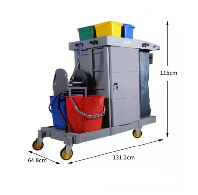 รถเข็นแม่บ้าน รถเข็นทำความสะอาด รถเข็นแม่บ้านพลาสติก Housekeeping cart