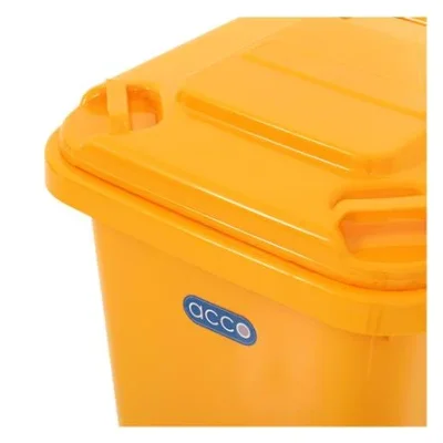 ถังขยะพลาสติก ฝายกเปิด ขนาด 60 ลิตร สีเหลือง