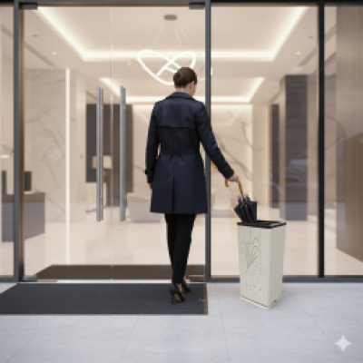 ที่เก็บร่มสีขาว