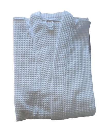 เสื้อคลุม เสื้อคลุมอาบน้ำ เสื้อคลุมในห้องพัก ผ้าวาฟเฟิล สีขาว White Waffle Bathrope