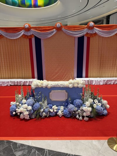 Floral decoration for the Royal Arrival of Her Royal Highness Princess Sirivannavari of Thailand by Le Floriste.