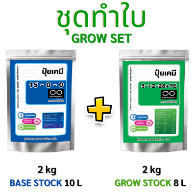 ชุดปุ๋ยเกล็ด ทำใบ BASE+GROW  ขนาด 2+2 กก