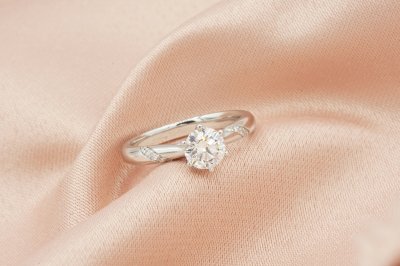 Round Cut Diamond With Spiral Sides Solitaire Ring