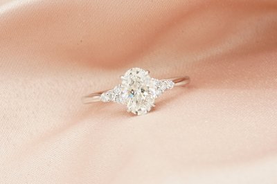 Oval Cut Diamond Three Stone Solitaire Ring