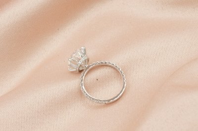 Oval Cut Diamond With Hidden Halo and Side Pavé l
