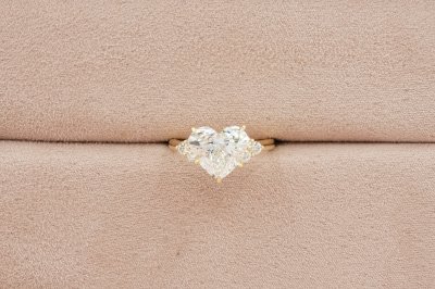 Heart Cut Diamond Three Stone Solitaire Ring
