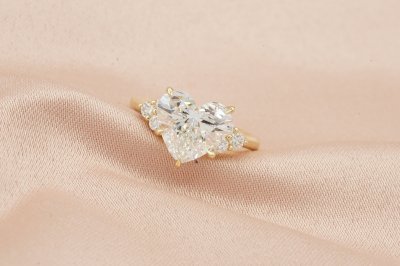 Heart Cut Diamond Three Stone Solitaire Ring