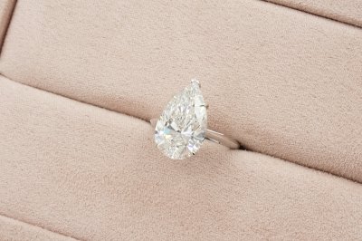 Pear Cut Diamond Solitaire Ring