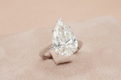 Pear Cut Diamond Solitaire Ring