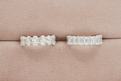 Emerald Cut Diamond & Oval Cut Diamond Full Eternity Ring