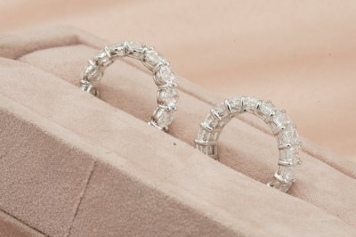 Emerald Cut Diamond & Oval Cut Diamond Full Eternity Ring