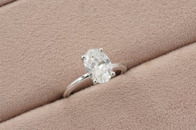 Oval Cut Diamond With Plain Basket Solitaire Ring