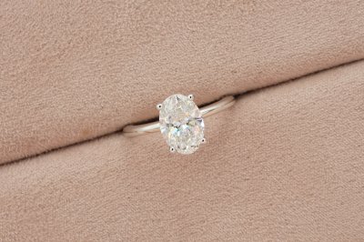 Oval Cut Diamond With Plain Basket Solitaire Ring
