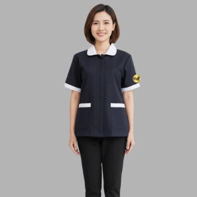 เสื้อแม่บ้านคอบัว สีกรม