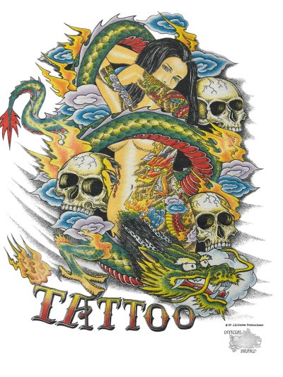 Vintage Geisha Tattoo Long Sleeve  1989