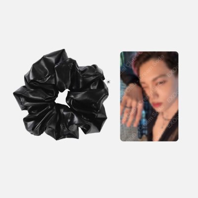 (พร้อมส่ง✨) HAIR CHOU CHOU + PHOTO CARD SET EXO - Cream soda