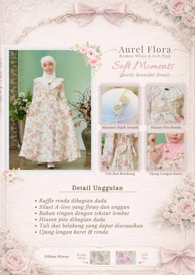 Aurel Flora For Teens Size M  (Soft Pink)